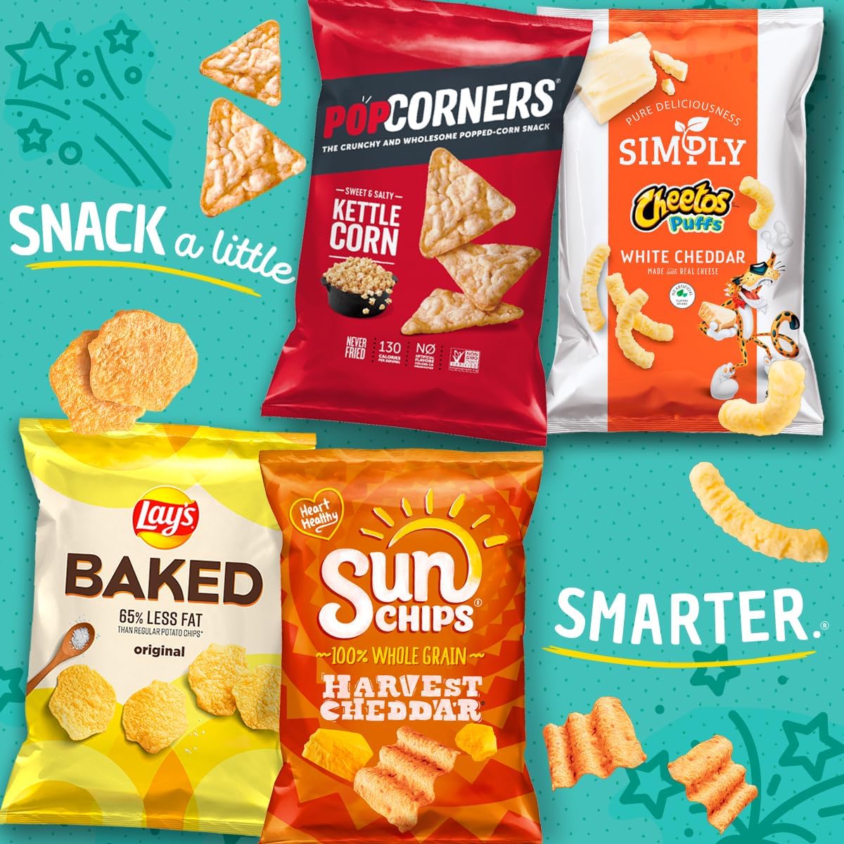 PopCorners Popped Corn Snacks - Variety Pack of 3 Flavors (Kettle Corn, White Cheddar, Sweet Chili) - 20 Count, 1oz Bags - Gluten Free, Non-GMO, Vegan Snacks - Perfect for Office, School Lunches & Movie Nights