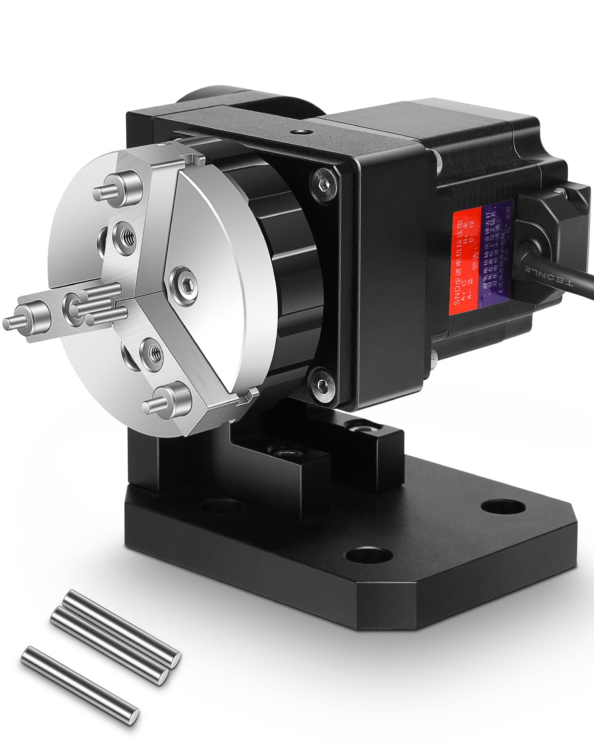 FAHKNS D69 Rotary Chuck Axis for Laser Marking Machines & Fiber Laser Engravers - Precision Rotary Chuck Attachment for Rings, Bracelets, Bearings & Small Hardware - Perfect for Jewelry Making, Industrial Marking & DIY Engraving Projects