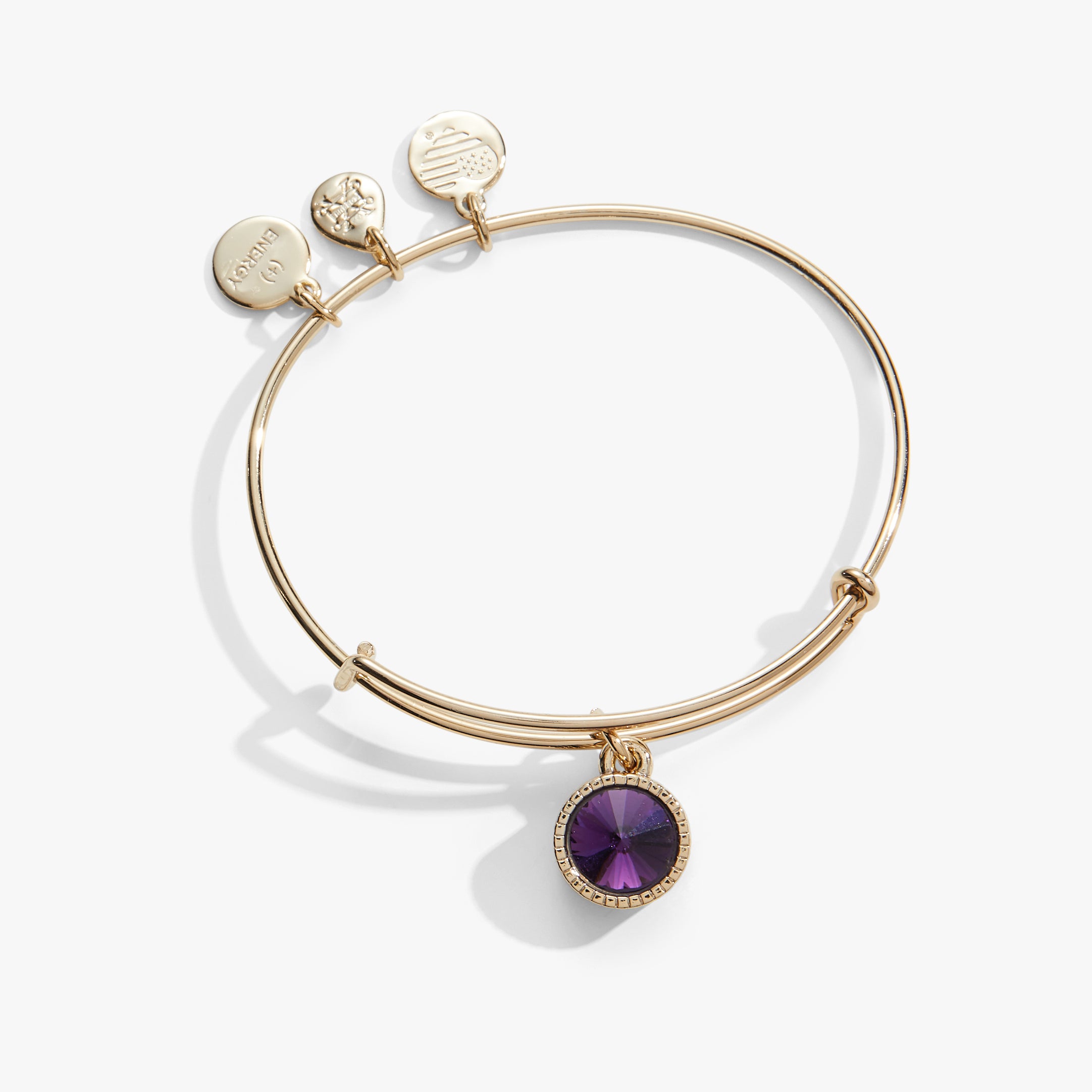 February Birthstone Charm Bangle - Genuine Amethyst Jewelry for Women | Perfect Gift for Valentine's Day, Anniversary & Special Occasions