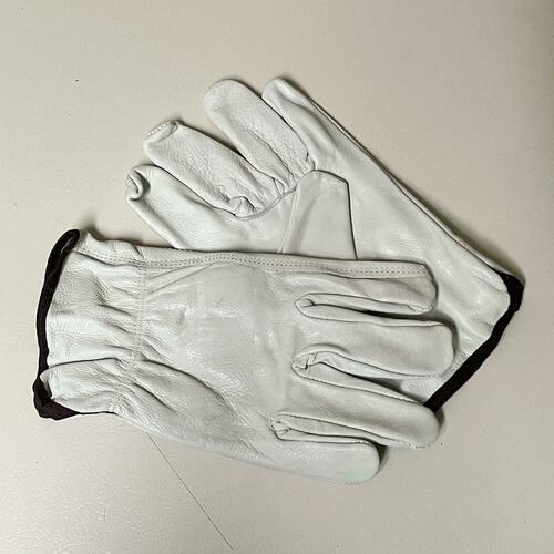 Premium Cowhide Grain Leather Work & Safety Gloves - 1 Pair, Size Large - Durable Driving & Construction Gloves for Men & Women