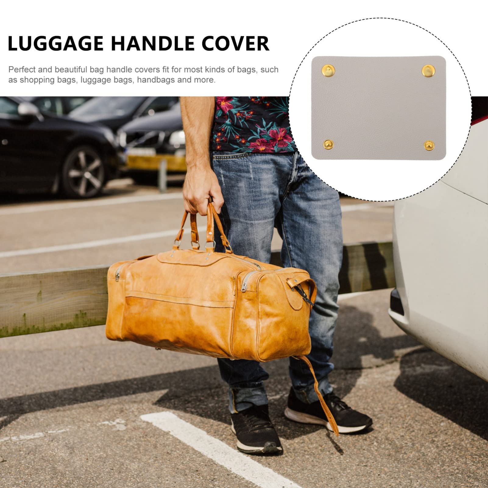 Premium PU Leather Handbag Handle Cover - Durable Luggage Grip Protector for Travel & Daily Use | Fashionable & Comfortable Handle Wrap for Bags, Suitcases & Totes