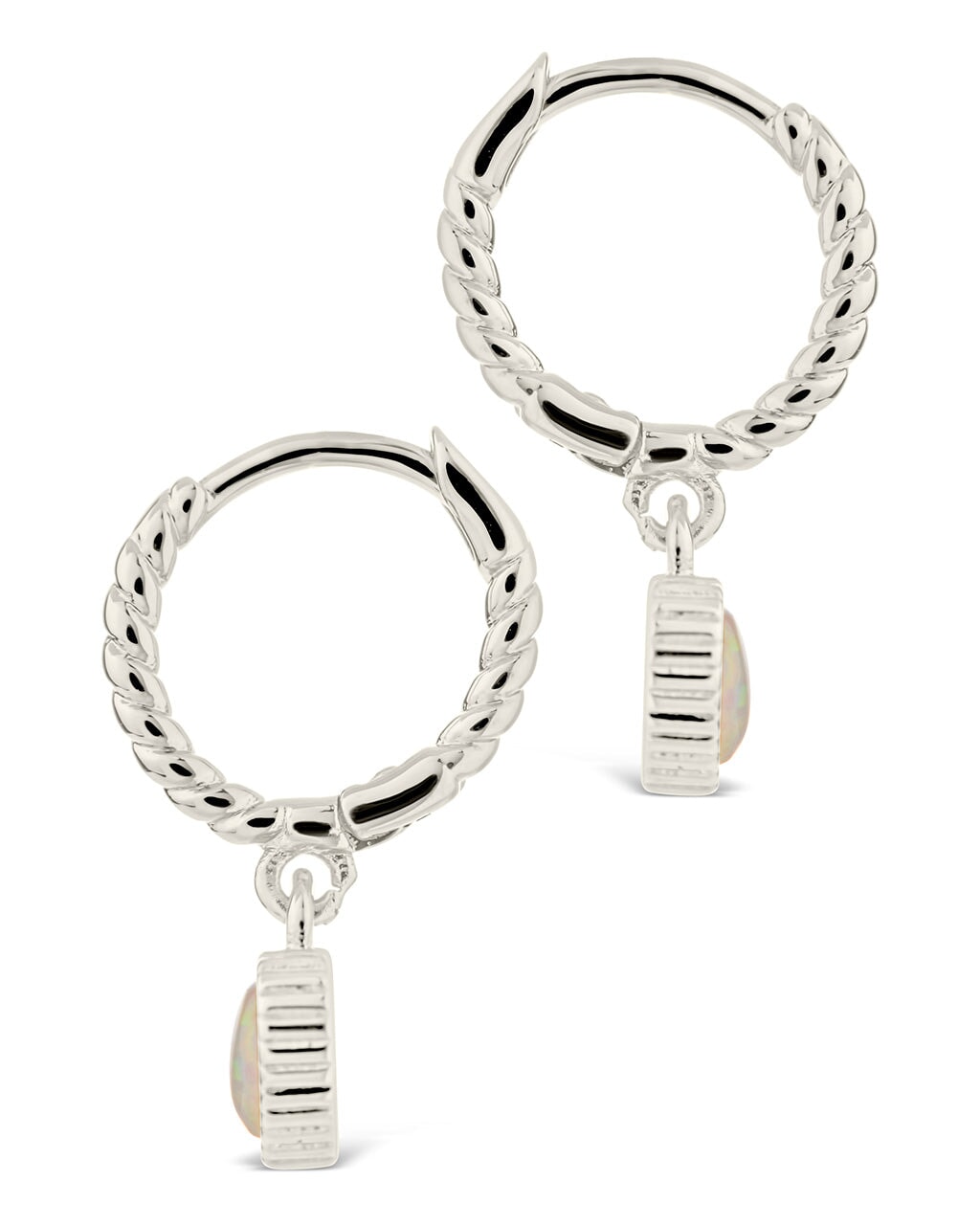 Elegant Meredith Braided Opal Heart Drop Hoop Earrings for Women – Perfect for Valentine's Day, Anniversary Gifts & Special Occasions