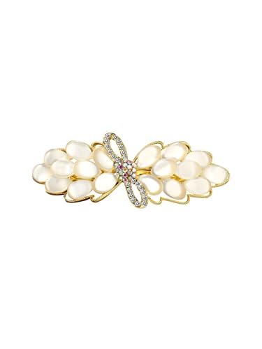 Kairangi Opal Stone French Barrette Hair Clips for Women & Girls - Elegant Hair Accessories for Women, Perfect for Weddings, Parties & Everyday Use - Great Gift Idea for Women & Girls