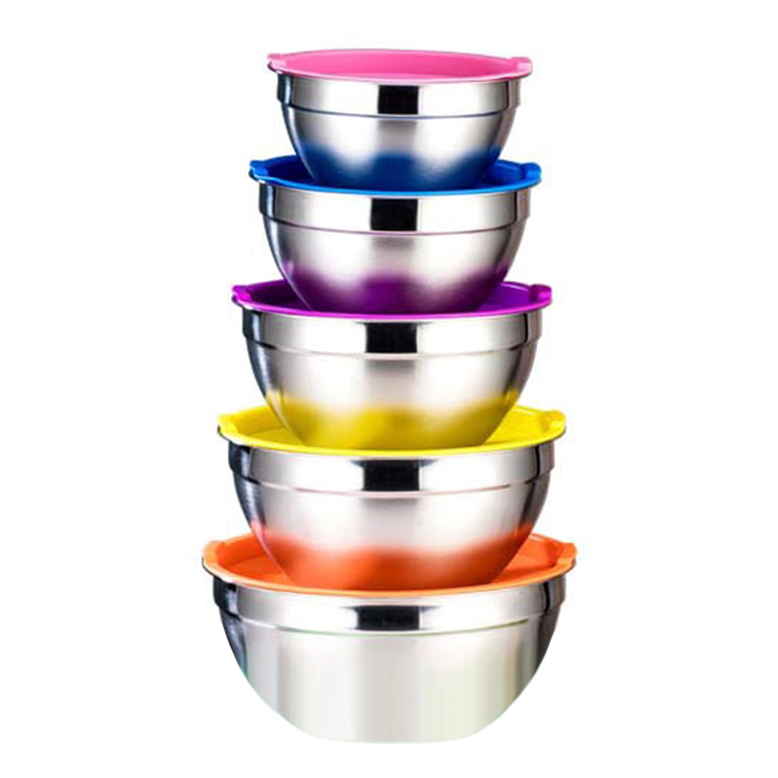 Stainless Steel Mixing Bowls with Lids - SunshineFace 3-Piece Salad Prep Bowls Set for Kitchen, Baking, Cooking & Food Storage | Durable Airtight Containers for Meal Prep, Serving & Leftovers