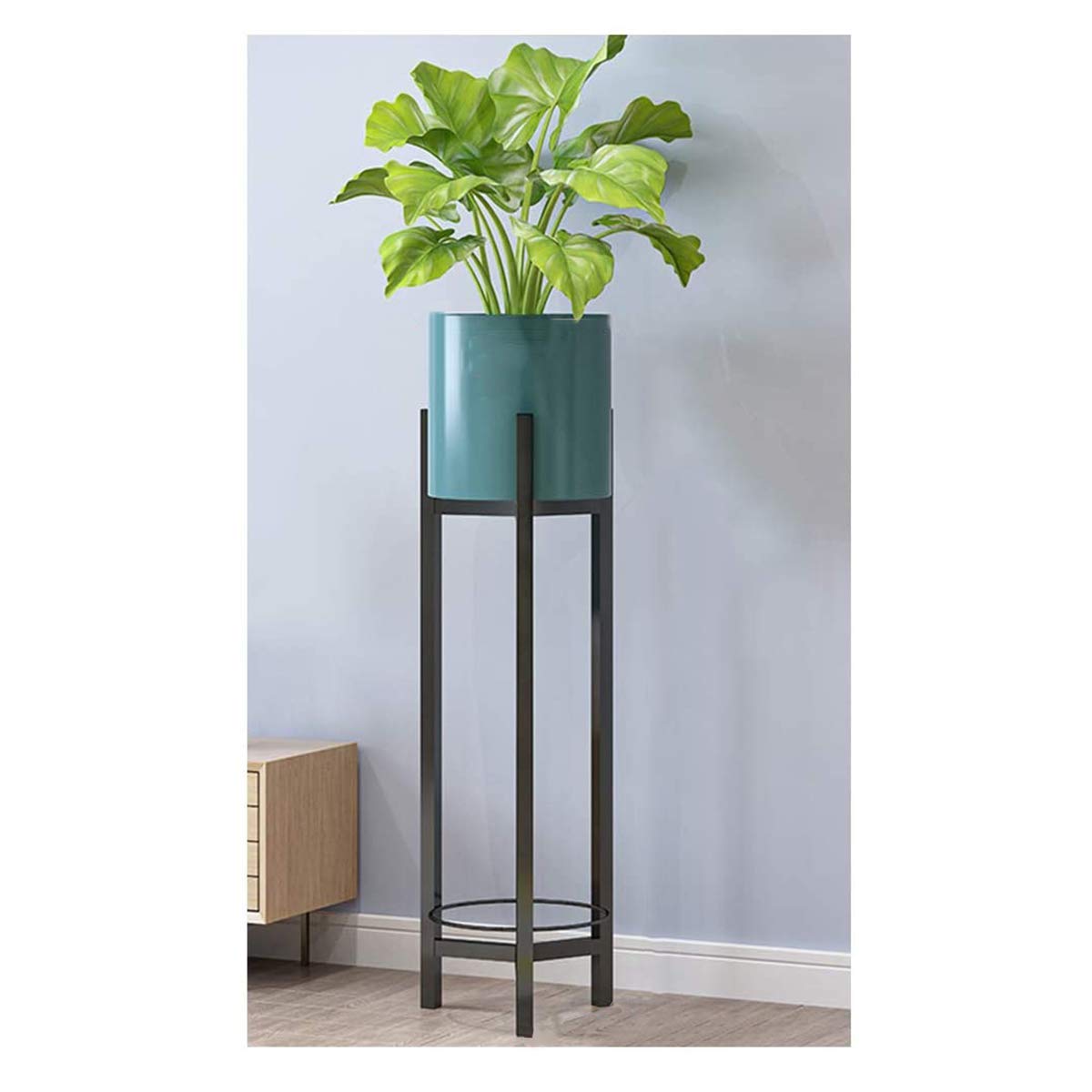 Vintage Metal Flower Pot Holder - Mid Century Modern Plant Stand for Indoor & Outdoor Use - Elegant Home Decor for Living Room, Patio, Garden - Perfect for Hanging Plants & Displaying Succulents