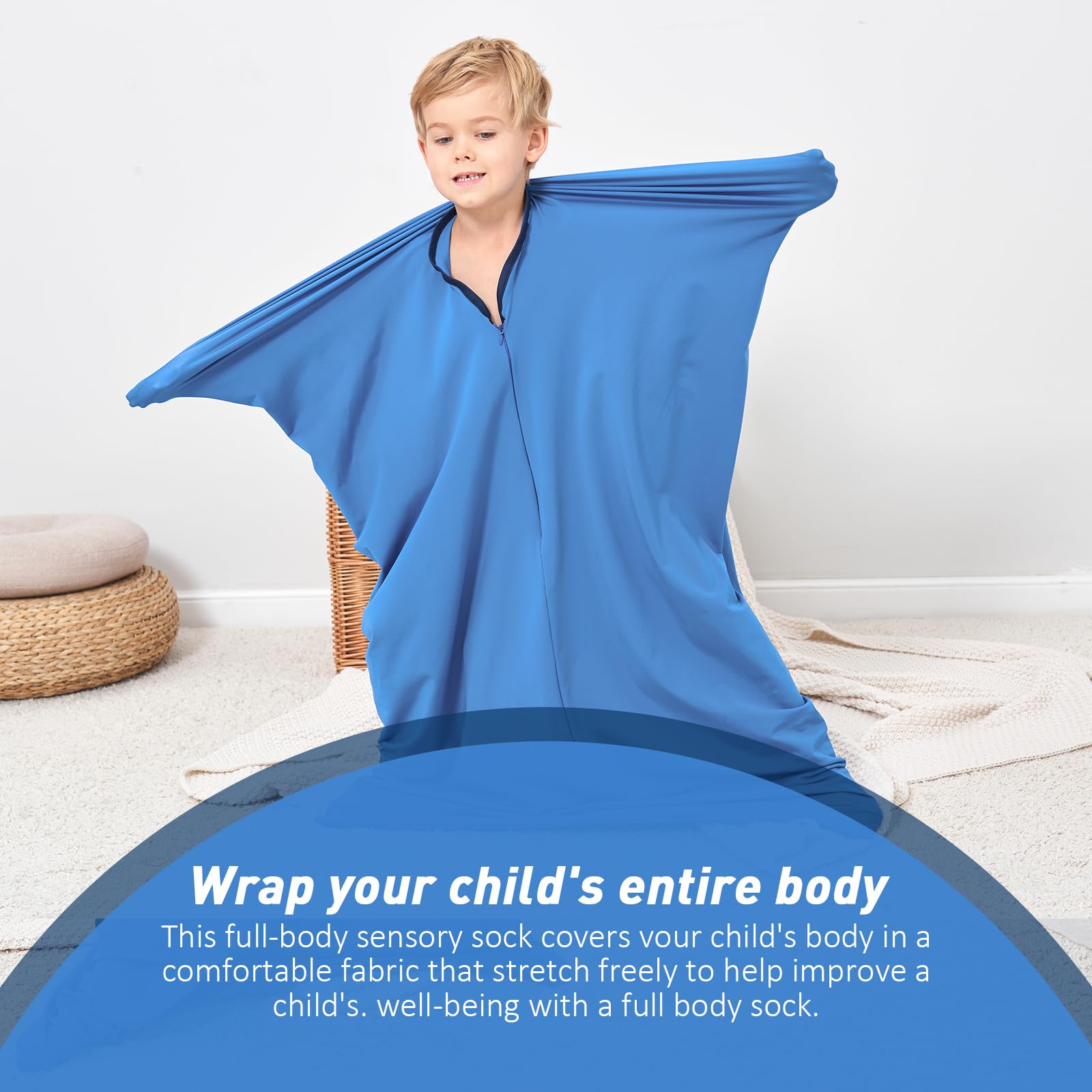 Sensory Body Sock for Kids - Stretchy Sensory Sack for Relaxation, Focus & Sensory Integration - Small 40''×27'' - Perfect for Autism, ADHD & Calming Therapy at Home or School