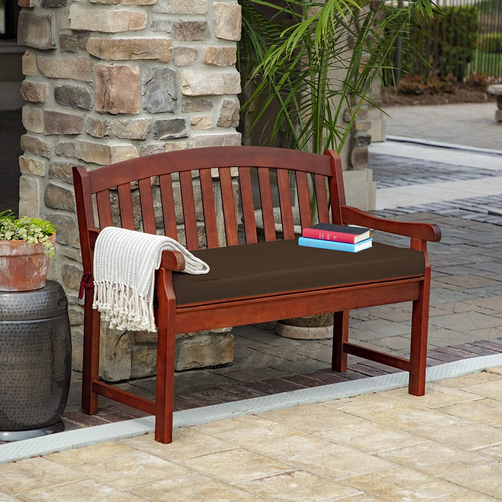 Outdoor Patio Bench Cushion - Waterproof Garden Swing Cushion with Non-Slip Backing - Sunbrella Fabric Wicker Loveseat Chair Cushion for Indoor/Outdoor Furniture - Perfect for Patio, Deck, Garden, and Poolside Relaxation