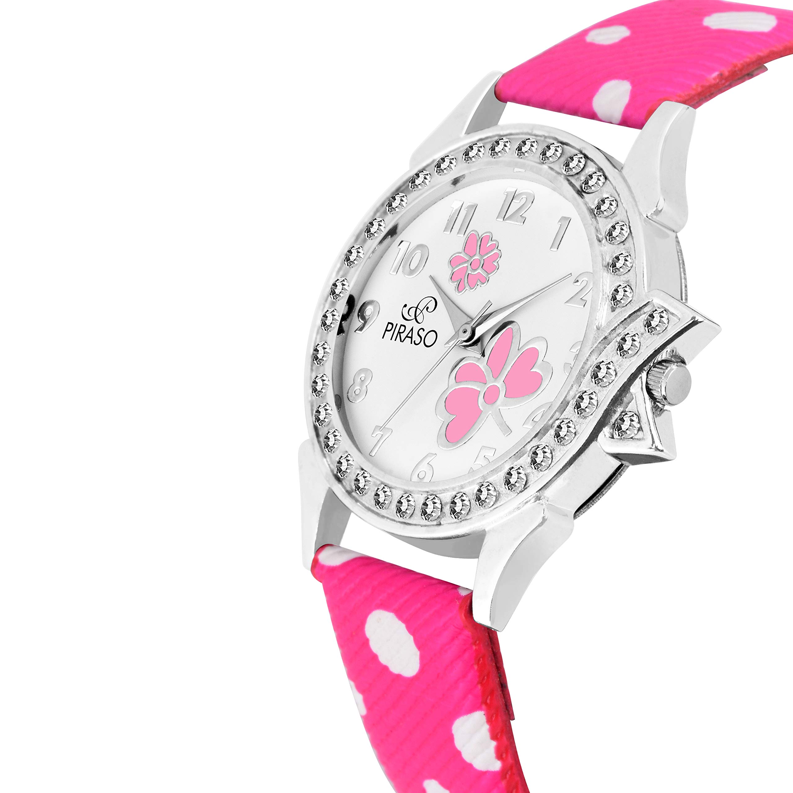 PIRASO Women's Watch - Elegant Pink & White Dial, Stainless Steel Band, Water Resistant - Perfect for Casual Wear, Office, and Special Occasions