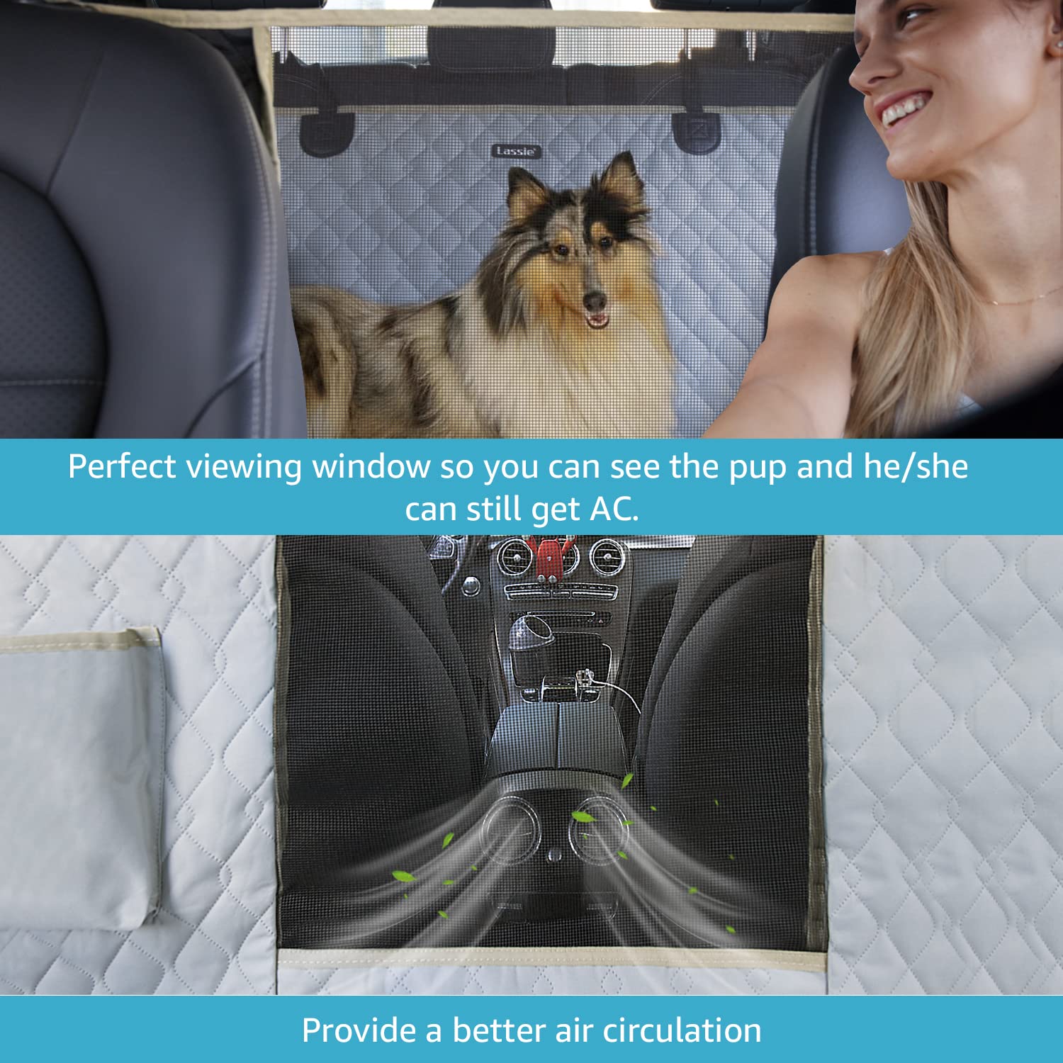Lassie Waterproof Truck Dog Car Seat Cover - Back Seat Pet Hammock for F150, F250, Ram 1500/2500, Silverado, Sierra & Tundra | Durable Vehicle Protection for Travel & Outdoor Adventures