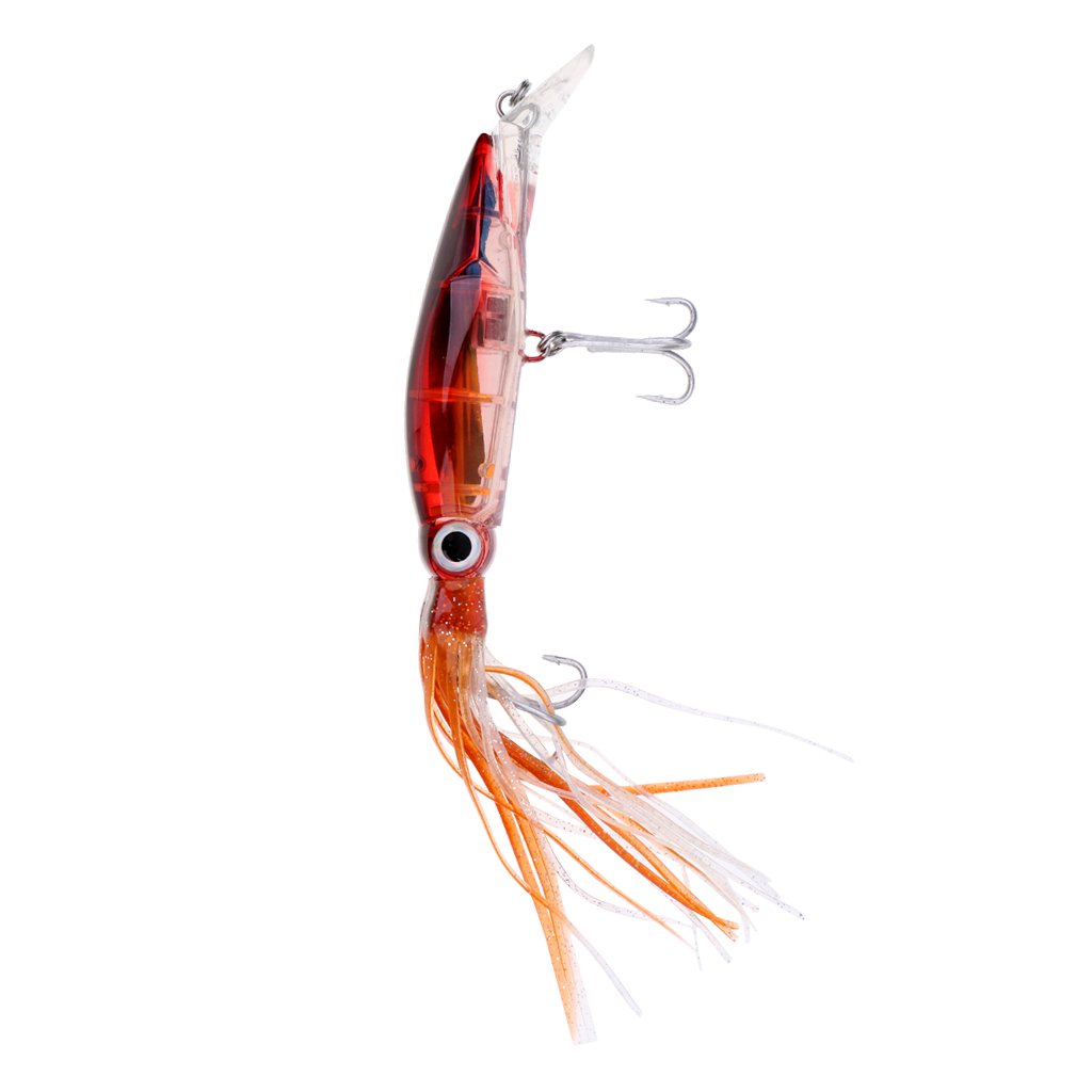 Premium Squid Jig Fishing Lures - 5PCS Brown Saltwater Bait Hooks for Tuna, Marlin & Trolling - Ideal for Deep Sea Fishing & Night Angling Adventures