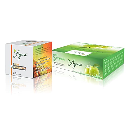 Aysun Skin Tightening Kit & Fruit Cream Bleach (100g) Combo Pack of 2 – Professional At-Home Skin Care for Brightening & Firming