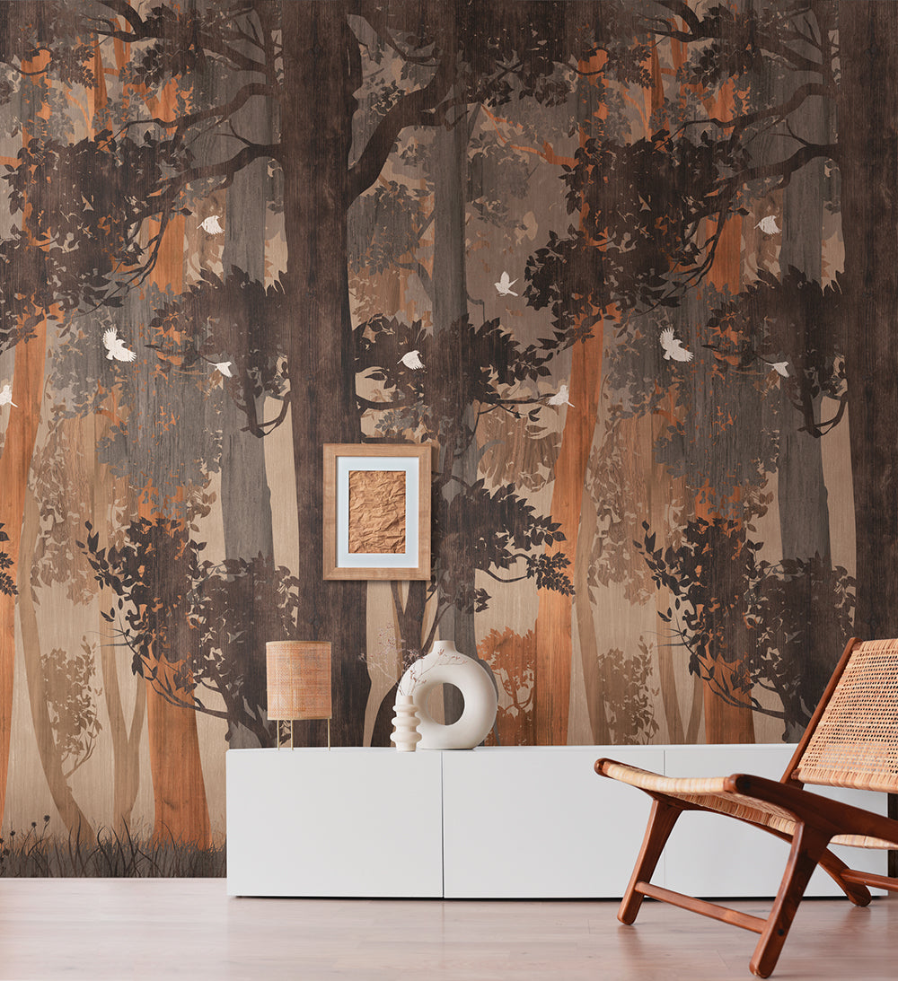 The Wall 2 Autumn Trees Canvas Art Print - Nature Landscape Wall Decor for Living Room, Bedroom & Office - Perfect for Home & Office Decoration