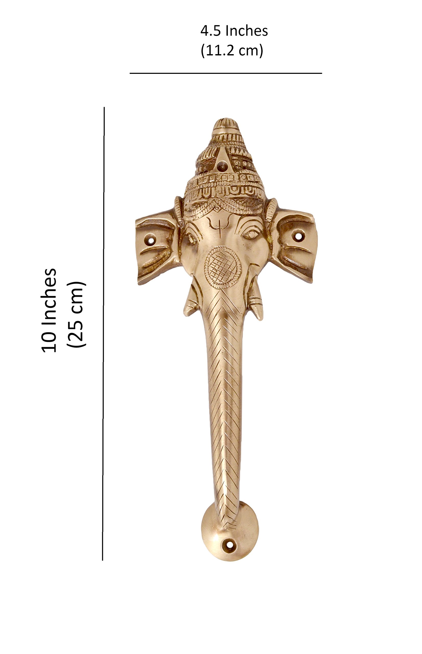 Handcrafted Brass Ganesha Door Handle - Elegant Hindu God Home Decor for Front Doors, Cabinets & Drawers - Perfect for Indian Style Interiors, Yoga Studios & Spiritual Spaces