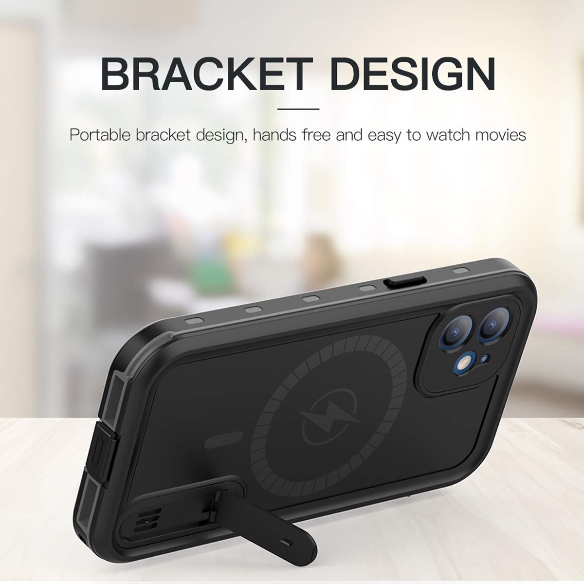 AICase iPhone 12 Magnetic Clear Case with Built-in Screen Protector - Shockproof, Dustproof & Waterproof IP68 (6.1 inch) - Perfect for Outdoor Activities, Travel & Daily Protection