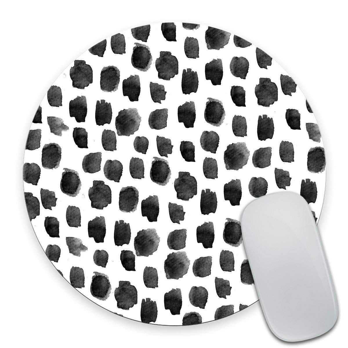 Smooffly Polka Dot Mouse Pad - Cute Round Non-Slip Desk Mat for Computer, Laptop & Office - Perfect Gift for Women, Girls & Teens - Home & Office Decor Accessory for Workstations & Gaming Setups