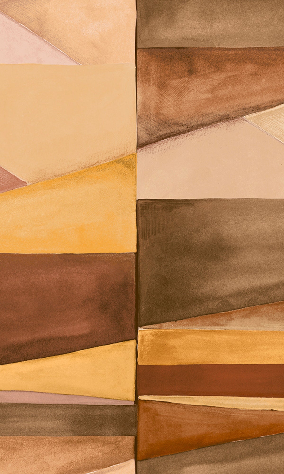 Camel Gradient Blocks Geometric Wallpaper R9174 - Modern Peel and Stick Wallpaper for Living Room, Bedroom, Office Decor