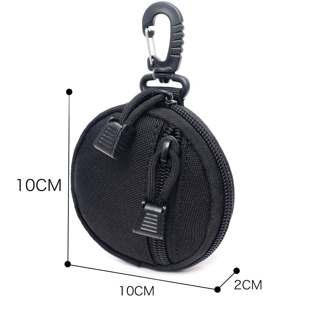 Upgraded Small MOLLE Pouch Accessories - 2PCS Tactical EDC Pouches for Military Gear, Keychain, Coin Purse, Wallet & Wireless Headset Storage (Black) - Perfect for Outdoor Adventures, Hiking & Everyday Carry Essentials