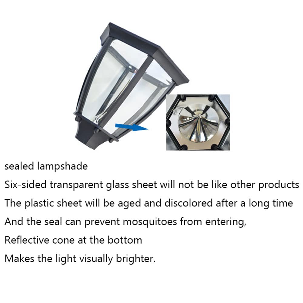 Solar Post Lights Outdoor - Waterproof LED Pillar Lamp Fixture, Die Cast Aluminum & Glass Warm White Light for Garden, Yard, Pathway, Driveway - Perfect for Landscape Lighting, Patio Decor and Nighttime Safety
