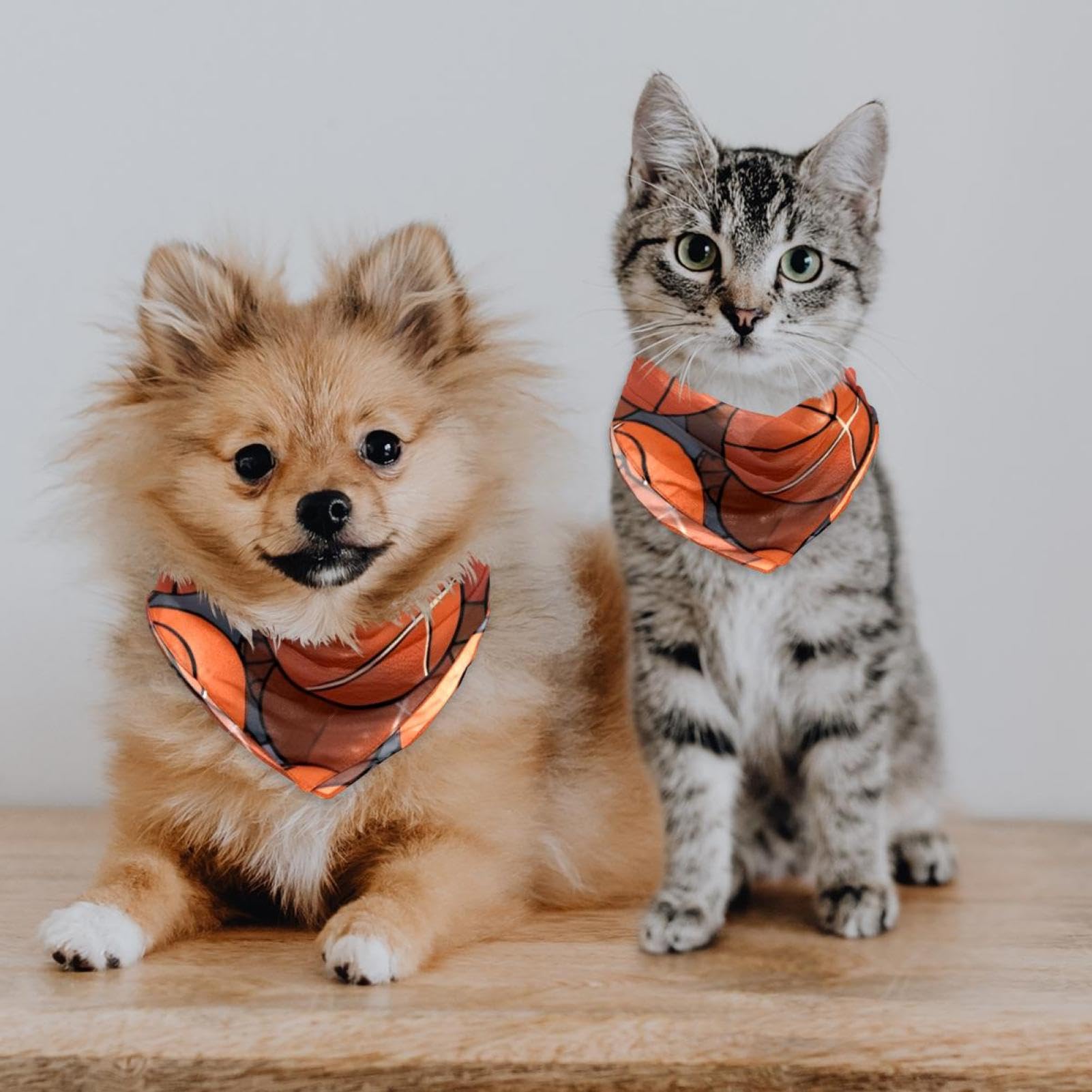 Premium Dog Bandanas for Pets - 2-Piece Basketball Design Dog Scarves & Pet Accessories for Dog Lovers | Perfect for Grooming, Photo Shoots & Outdoor Adventures