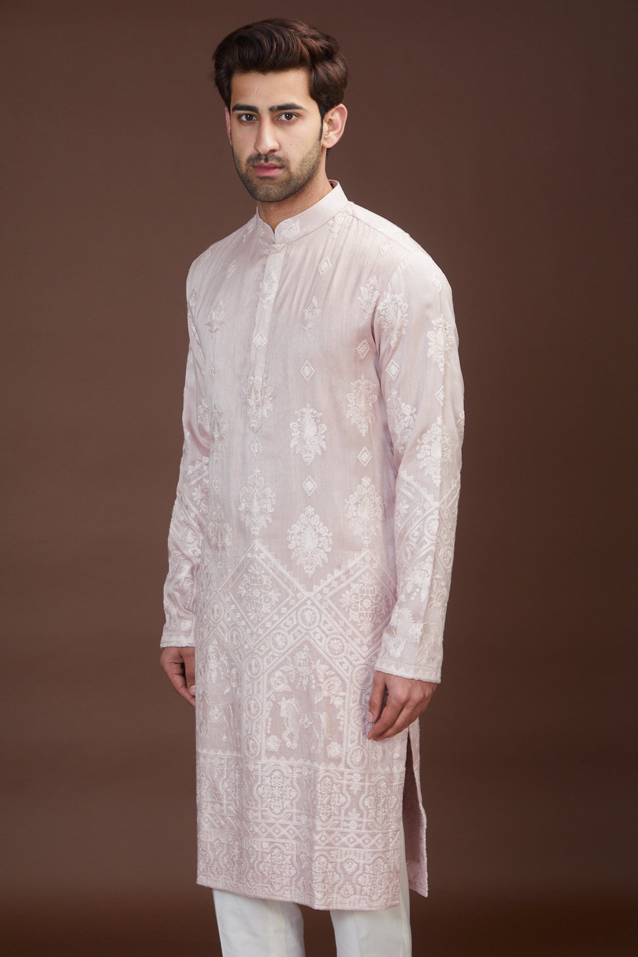 Elegant Pink Chikankari Kurta for Women - Handcrafted Embroidered Cotton Tunic - Perfect for Festivals, Weddings & Casual Wear
