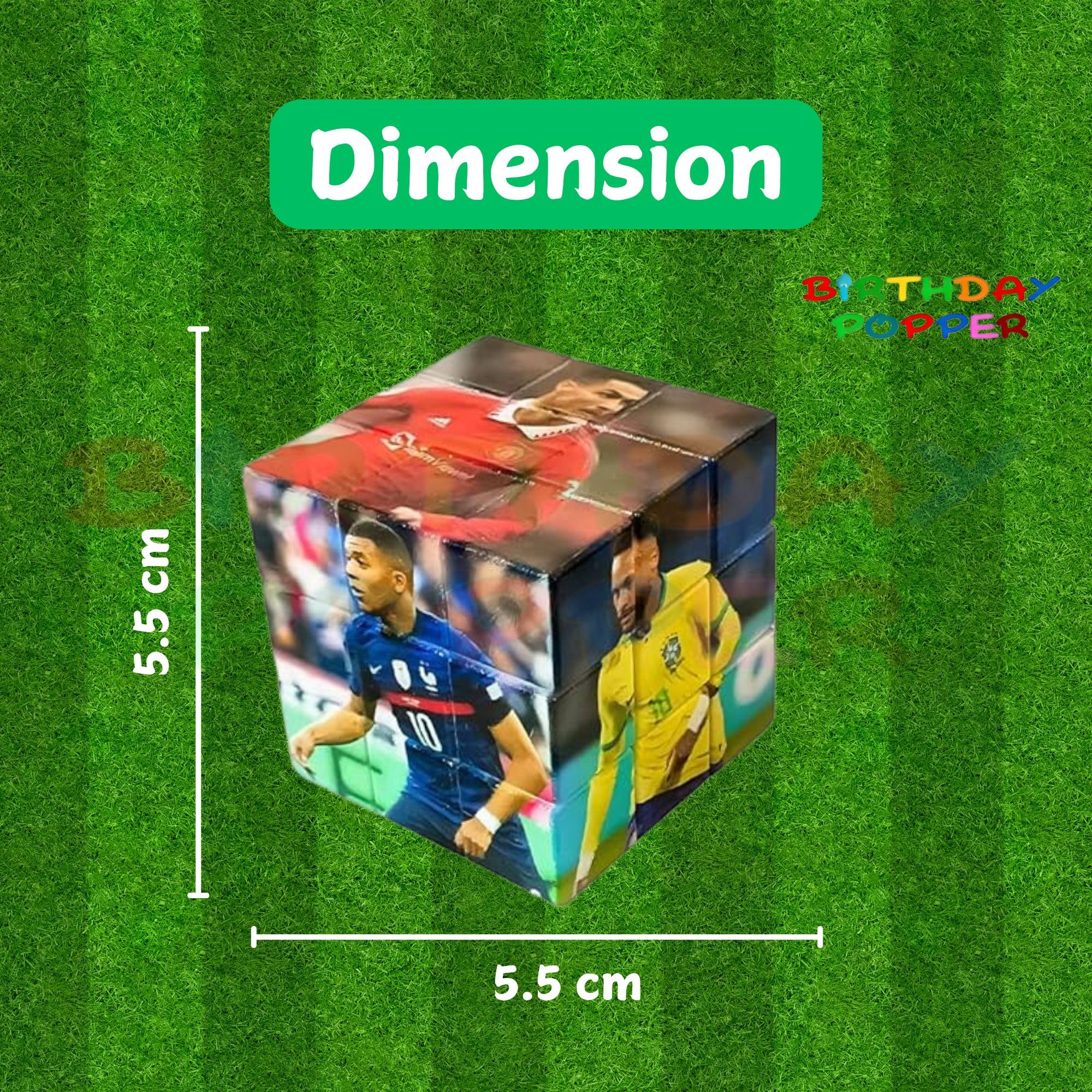 Football Theme Birthday Poppers & Speed Cubes - Set of 6 Stress Relief Puzzle Toys for Kids | Perfect Birthday Party Favors & Return Gifts | Great for Classroom Rewards, Party Games & Cognitive Development Activities