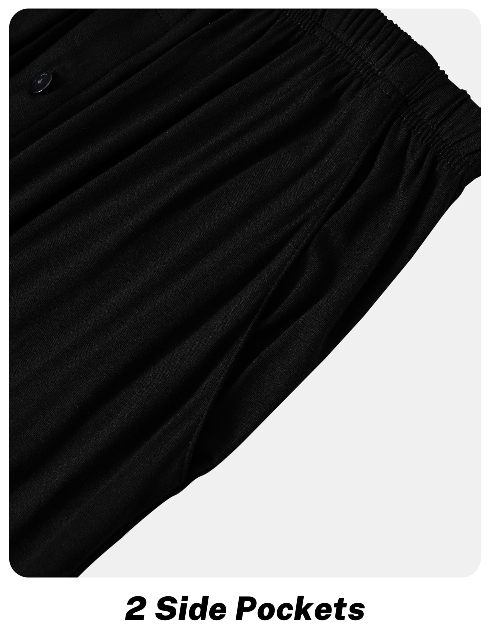 JINSHI Men's Modal Pajama Pants - Soft Lounge Sleepwear with Pockets for Home Comfort