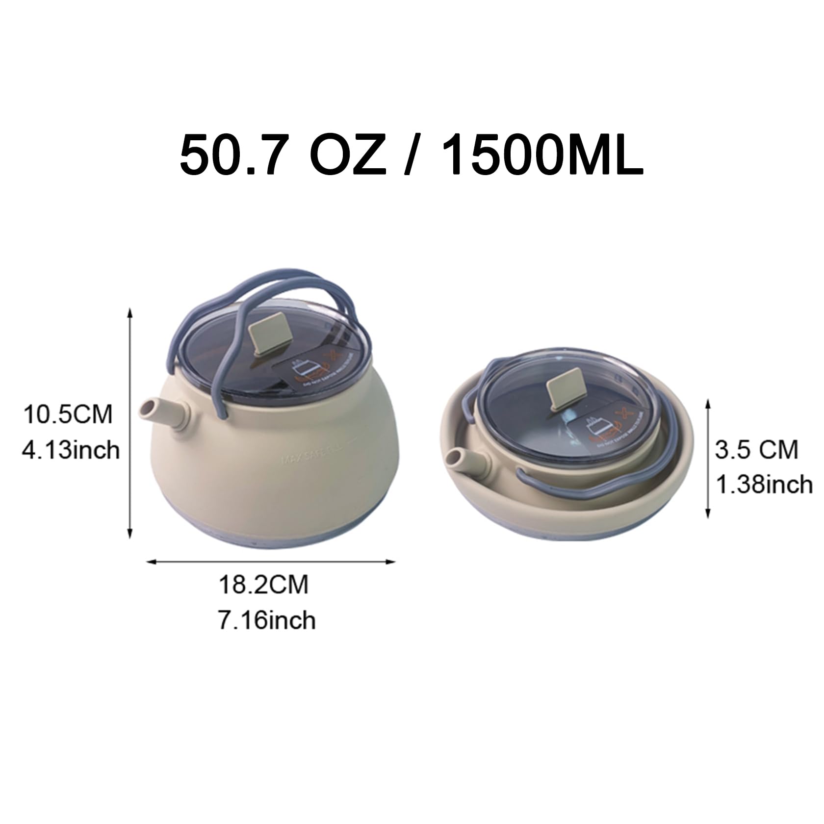 Portable Collapsible Camping Kettle - 1.5L Lightweight Coffee Pot for Hiking, Backpacking, Travel & Outdoor Adventures - Perfect for Camping, Picnics and Emergency Preparedness