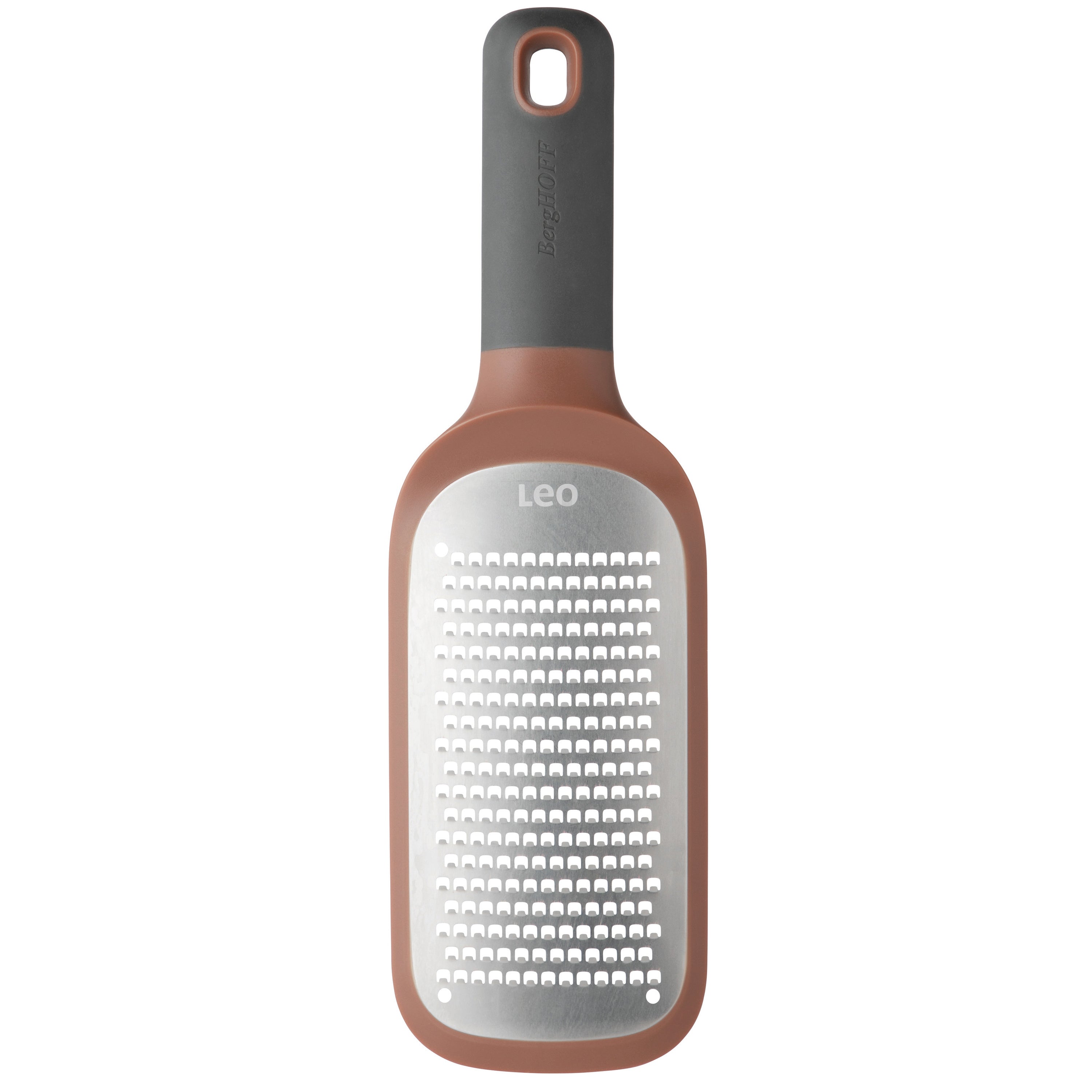 BergHOFF Leo Coarse Paddle Grater 10.75 Inch - Brown Stainless Steel Cheese Grater & Vegetable Shredder - Perfect for Kitchen, Salad Prep & Pasta Making