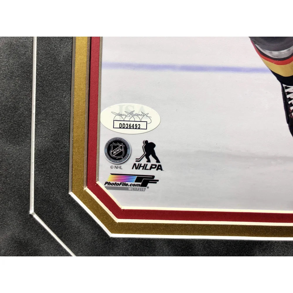 Mark Stone Signed 8x10 Photo - Vegas Golden Knights 1st Career Hat Trick Memorabilia with JSA COA - Framed Hockey Collectible for Man Cave, Sports Bar, or Fan Gift