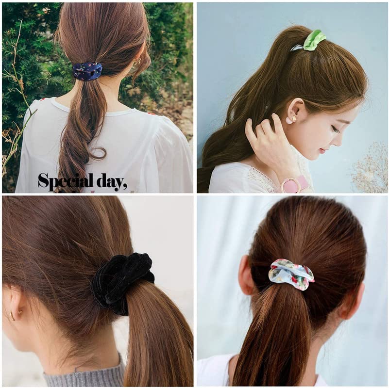Staila Cotton Hair Scrunchies - 15 Pack Soft Elastic Hair Bands for Women & Girls - Perfect for Workouts, Office, School & Everyday Hair Accessories