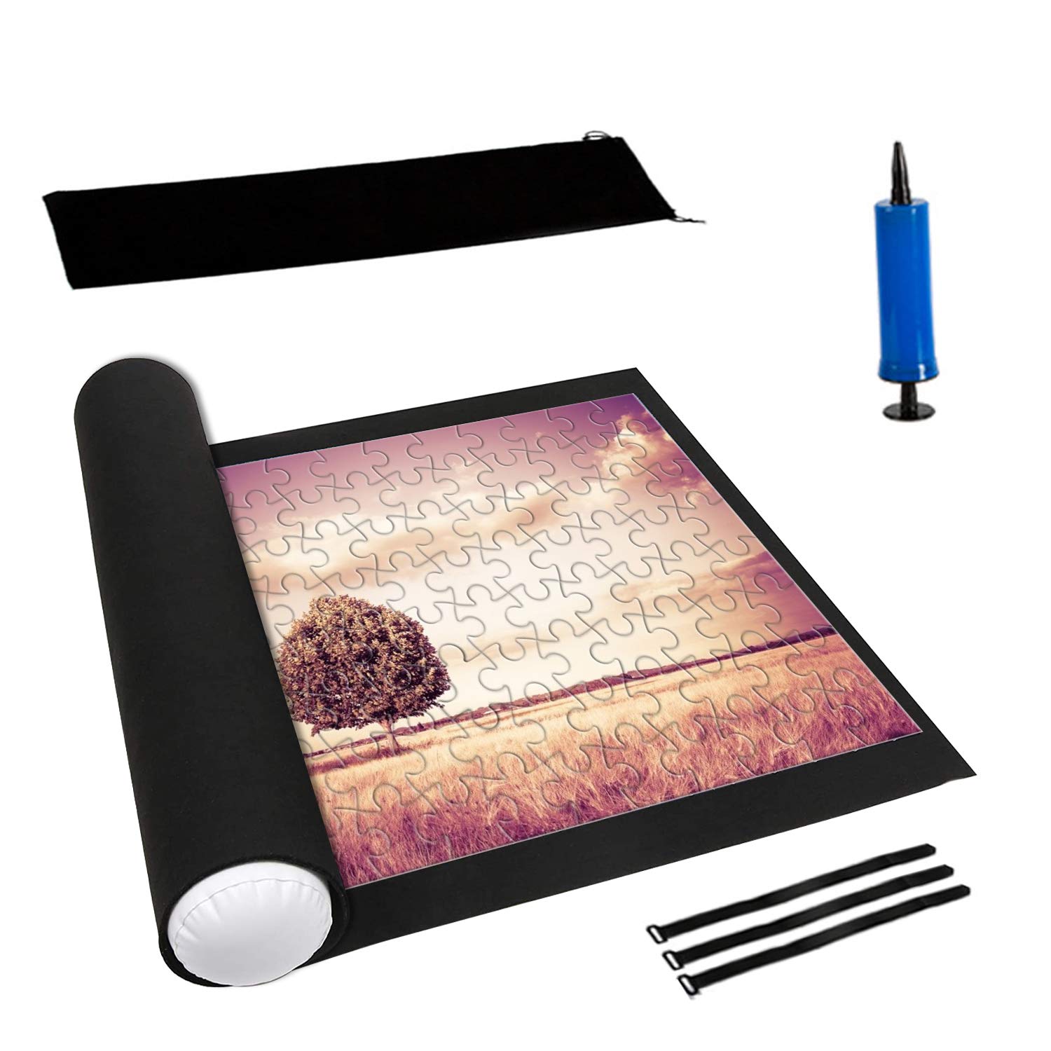 LATTCURE Puzzle Mat Roll Up - Large Felt Puzzle Storage Mat for 1000, 1500, 2000 Piece Puzzles - Portable Foldable Puzzle Saver for Adults & Kids - Perfect for Game Nights, Travel & Home Organization