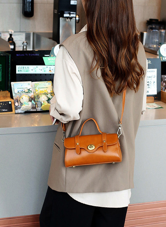 Compact Flap Handle Crossbody Bag for Women - Stylish & Lightweight Everyday Purse for Work, Travel & Shopping