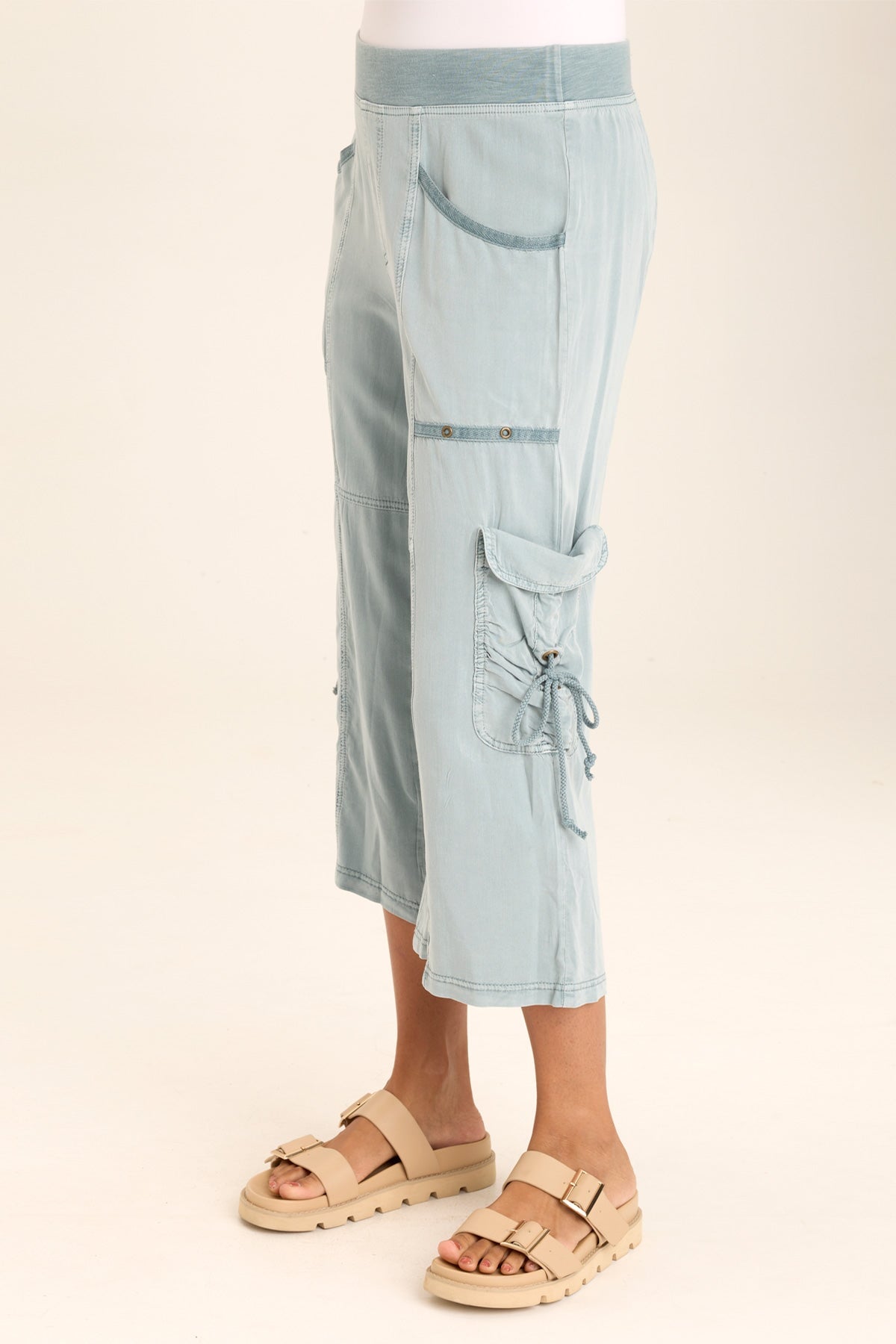 Yana Women's Wide Leg Crop Cargo Pants - High Waisted Casual Gaucho Trousers for Streetwear & Summer Outfits