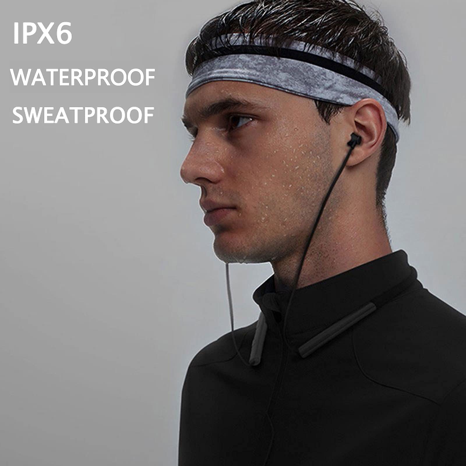 Wireless Bluetooth Neckband Headphones with Mic - Noise Cancelling Earbuds, Hands-Free Headset for iPhone Android Smartphones - Perfect for Running, Gym Workouts & Commuting