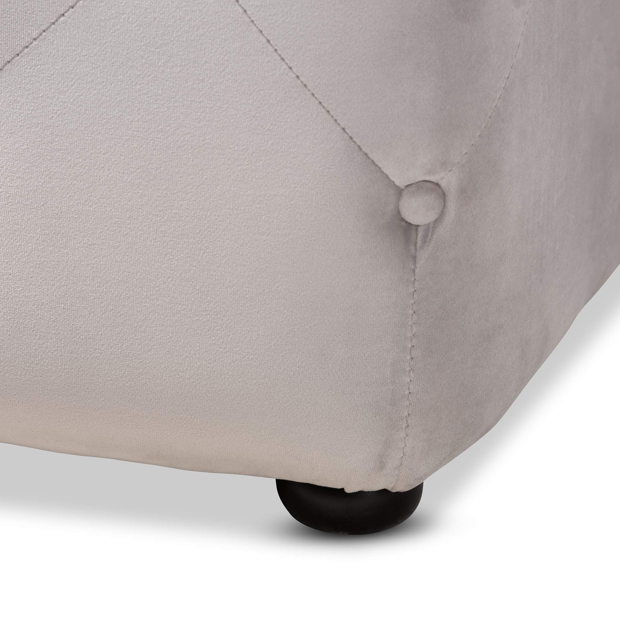 Baxton Studio Modern Slate Gray Ottoman - Versatile Footrest, Extra Seating & Storage for Living Room, Bedroom, or Office