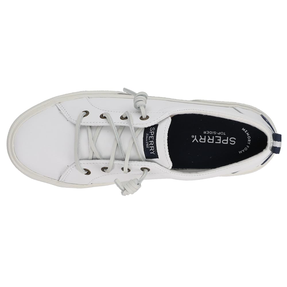 Sperry Women's Pier Wave LTT Lace-Up Sneakers - White Casual Shoes for Walking, Boating & Everyday Wear