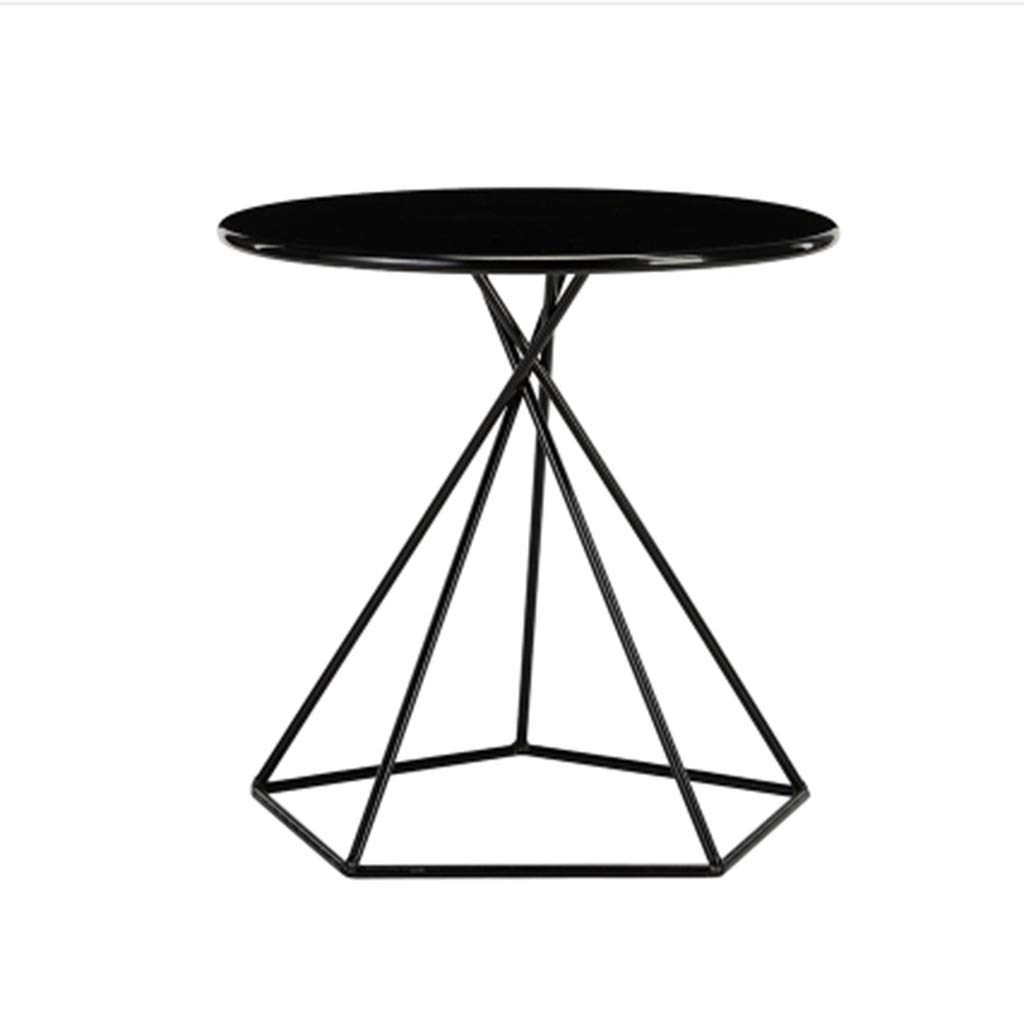 Nordic Simple Wrought Iron Coffee Table - Black Round Side Table for Living Room, Bedroom & Sofa | Perfect for Small Spaces, Coffee Time & Home Decor