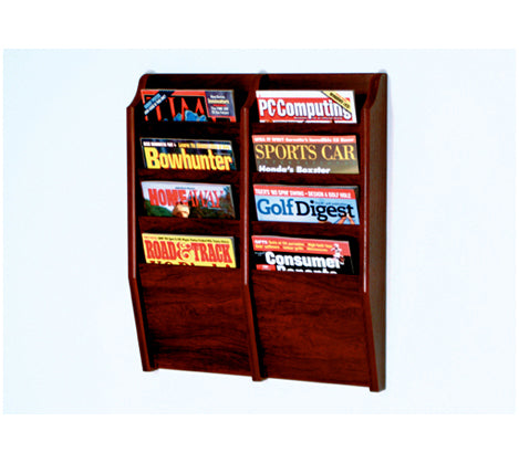 8-Pocket Wall Mount Magazine Rack Organizer - Space Saving Storage for Books, Newspapers & Mail - Perfect for Home, Office & Waiting Rooms
