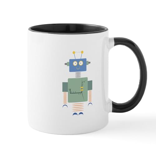 White/Black Inside - Robot Mugs
