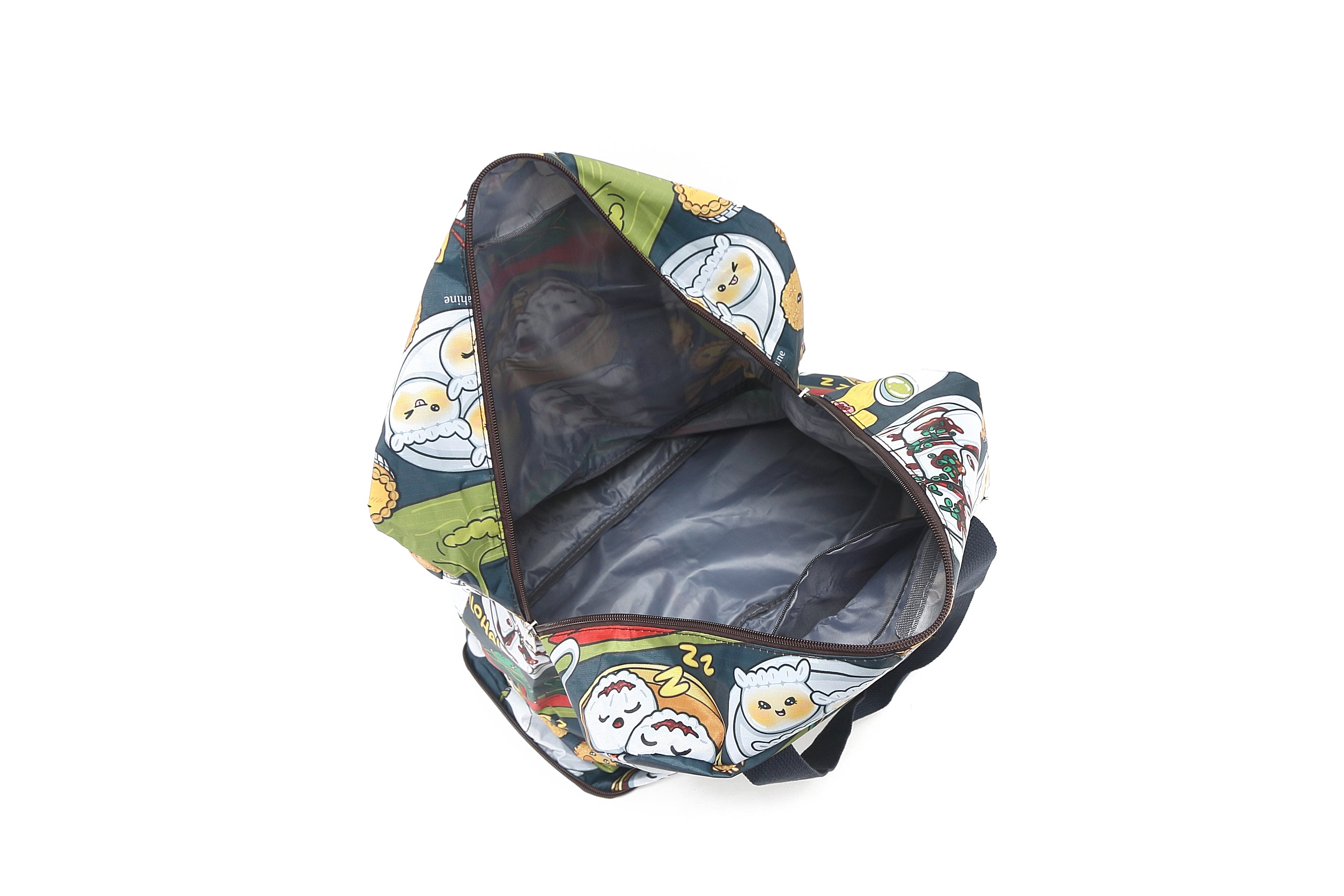 Foldable Duffle Bag for Travel & Gym - Waterproof Carry-On Duffel with Shoulder Strap (Sophie Dim Sum Grey) - Perfect for Weekend Trips, Sports Gear & Workout Essentials