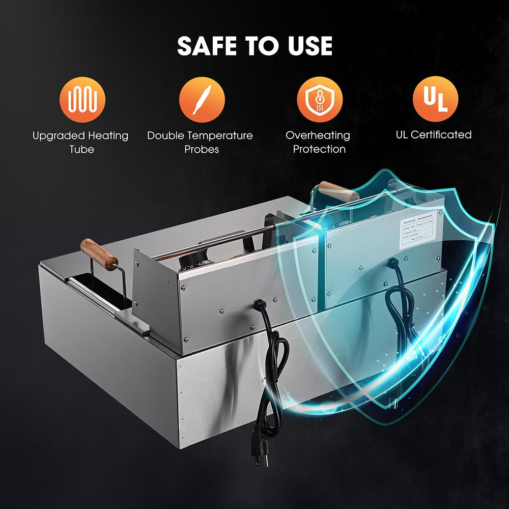42lb Commercial Stainless Steel Electric Deep Fryer - Large Capacity for Restaurants, Catering & Food Trucks - Perfect for Frying Chicken, Fish, French Fries & More