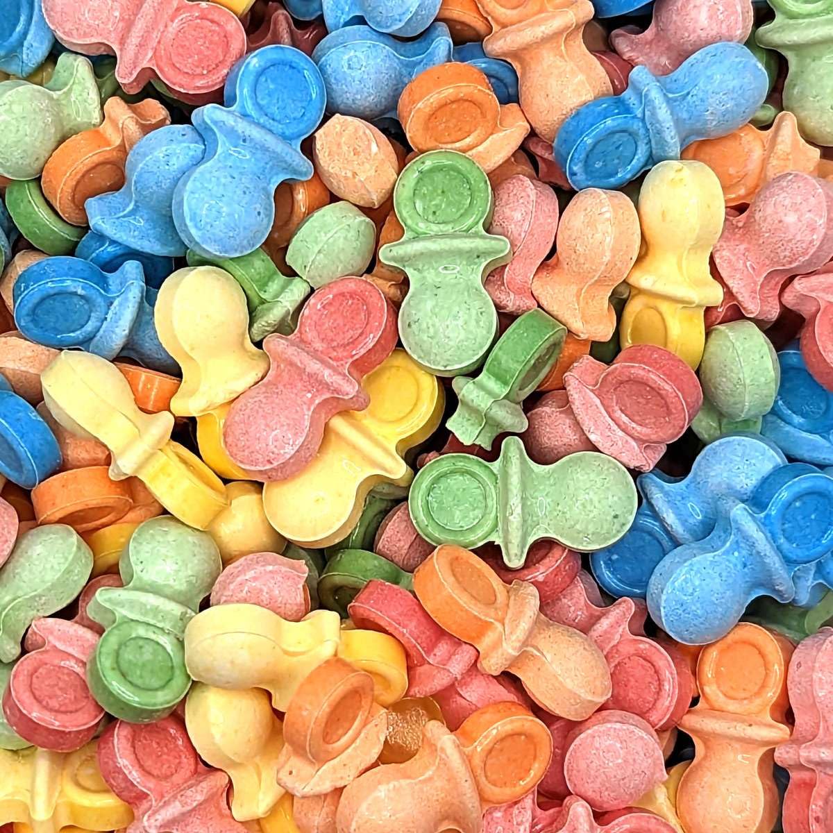 Bayside Candy Oh Baby Pacifiers - Uncoated Fruit Flavored Pressed Candy in Pacifier Shape (1LB) - Perfect for Baby Showers, Birthday Parties & Candy Buffets