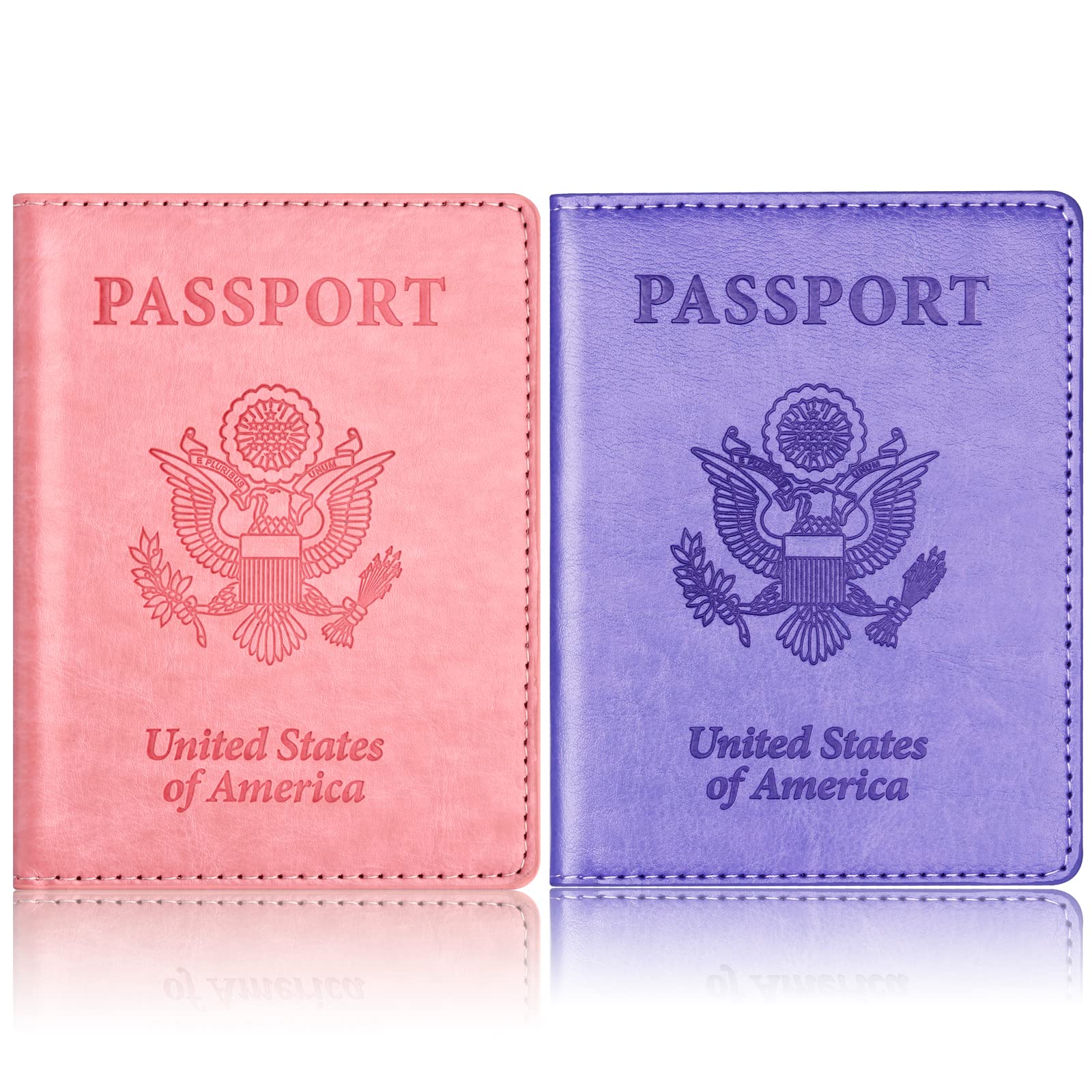 Eoehro 2-Pack RFID Blocking Passport Holder Wallet - Leather Travel Document Organizer for Women & Men | Perfect for International Flights, Vacations & Business Trips