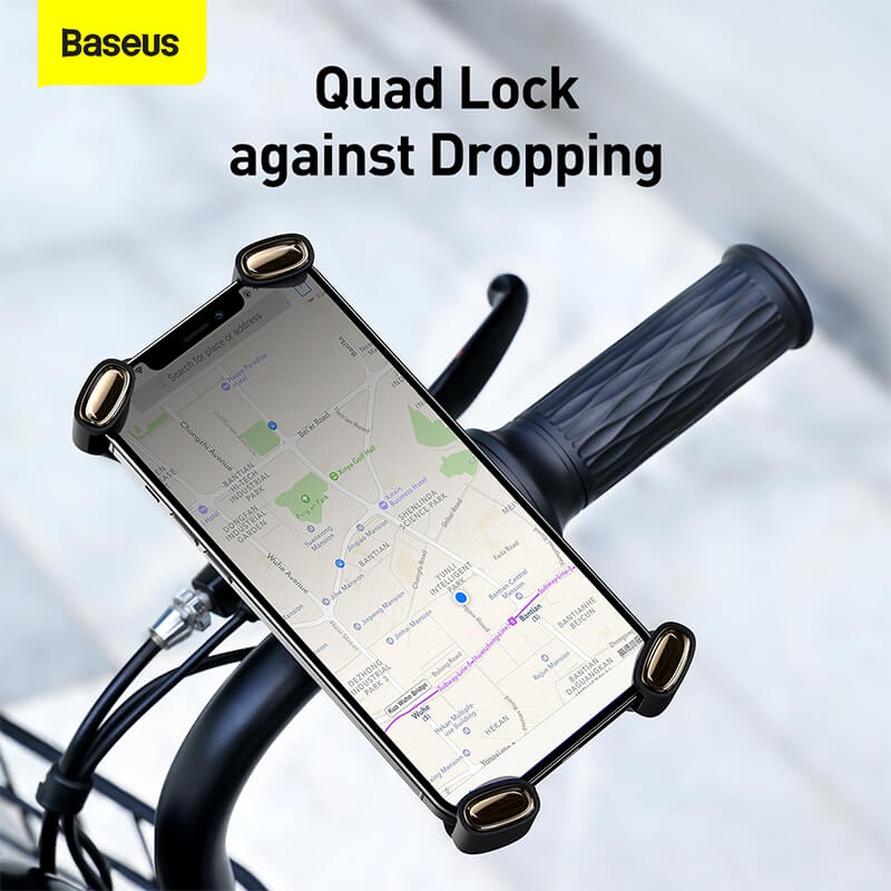 Baseus Quick Cycling Phone Mount - Universal Bike, Scooter & Motorcycle Holder - Secure & Adjustable for iPhone & Android - Perfect for Commuting, Outdoor Adventures & GPS Navigation