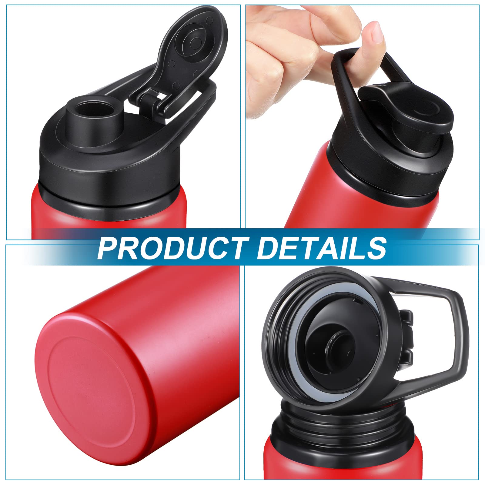 12-Pack 20oz Aluminum Water Bottles - Reusable Metal Sports & Bike Water Bottle Set with Lids - Perfect for Gym, Camping, Hiking, Fishing & Outdoor Activities - BPA-Free Leakproof Travel Water Bottles for Sports Enthusiasts