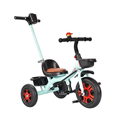 Portable 2-in-1 Kids Tricycle & Stroller - Adjustable 3-Wheel Bike for Toddlers Age 1-6 Years | 3 Color Options | Perfect Gift for Birthday & Outdoor Play (Green) - Ideal for Park Rides, Backyard Fun & Learning to Ride