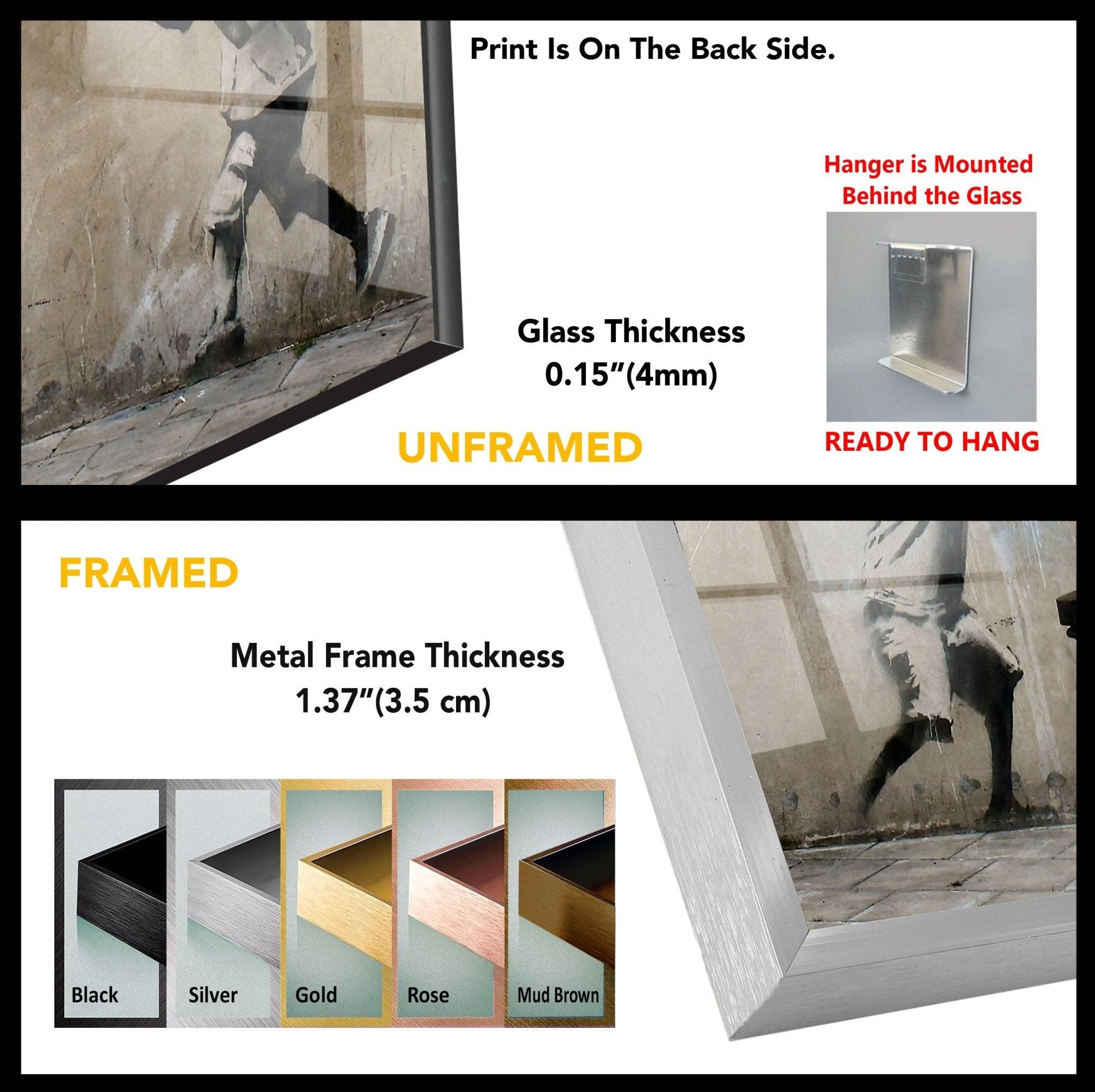 Banksy No Ball Games Glass Wall Art - Stunning Home Decor for Living Room, Office & Gift Ideas