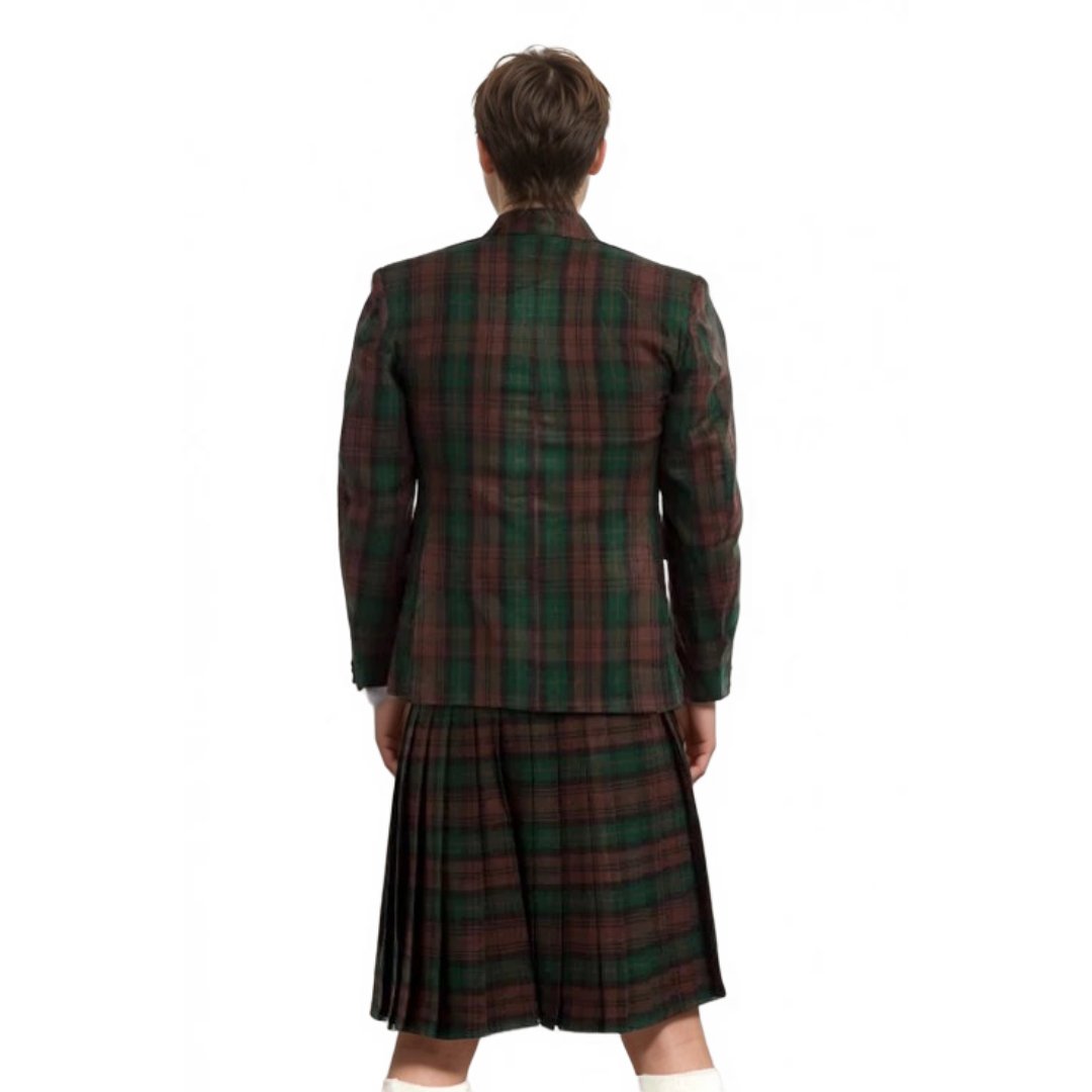 7 PCS Casual Kilt Outfit Set for Men - Traditional Scottish Skirt with Shirt & Accessories - Perfect for Highland Games, Weddings & Cosplay Events