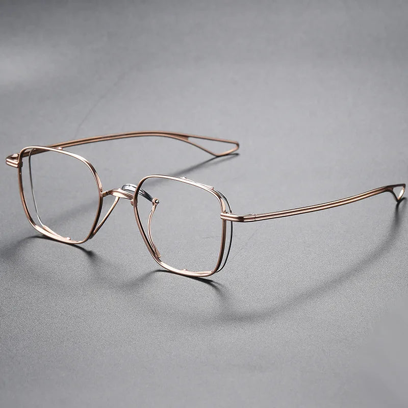 Aimee Unisex Full Rim Square Double Bridge Titanium Eyeglasses 842124 - Lightweight Durable Frame for Reading, Work & Fashion - Perfect for Office, Home & Outdoor Activities