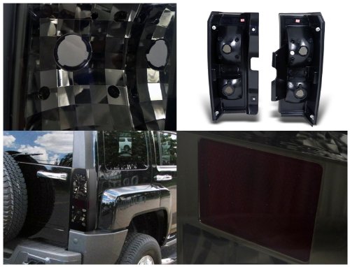 Spec-D Tuning LT-H306G-TM Smoked Lens Altezza Tail Lights for Hummer H3 - Black Housing, LED Lights, DOT Approved - Upgrade Your Ride for Night Driving & Off-Road Adventures